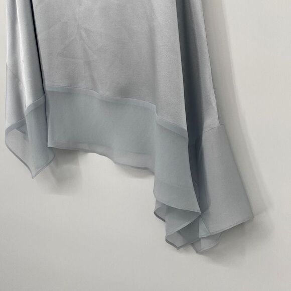 Eileen Fisher Silk Charmeuse Stretch Sleeveless Asymmetric Tunic Top Grey XS - Picture 8 of 14